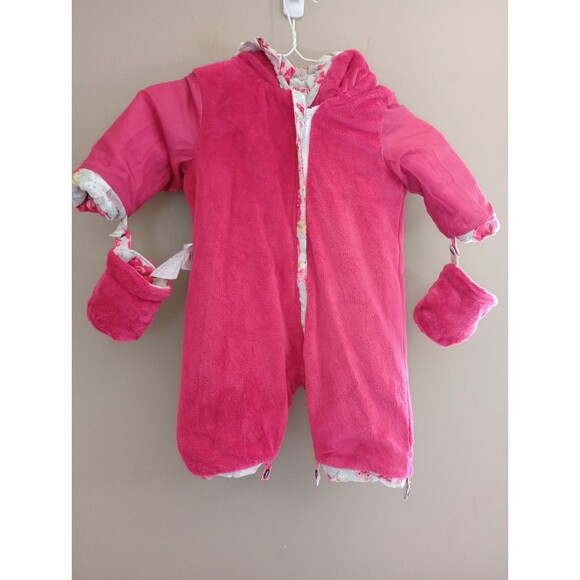 Bambino Piccolo Floral Snow Suit Detachable Mittens and Booties Size 3-6 M - Picture 4 of 12